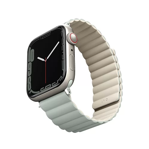 Ремешок силиконовый двусторонний Uniq для Apple Watch (44,45,46,49 мм), шалфей-бежевый Ремешок силиконовый двусторонний Uniq для Apple Watch (44,45,46,49 мм), шалфей-бежевый