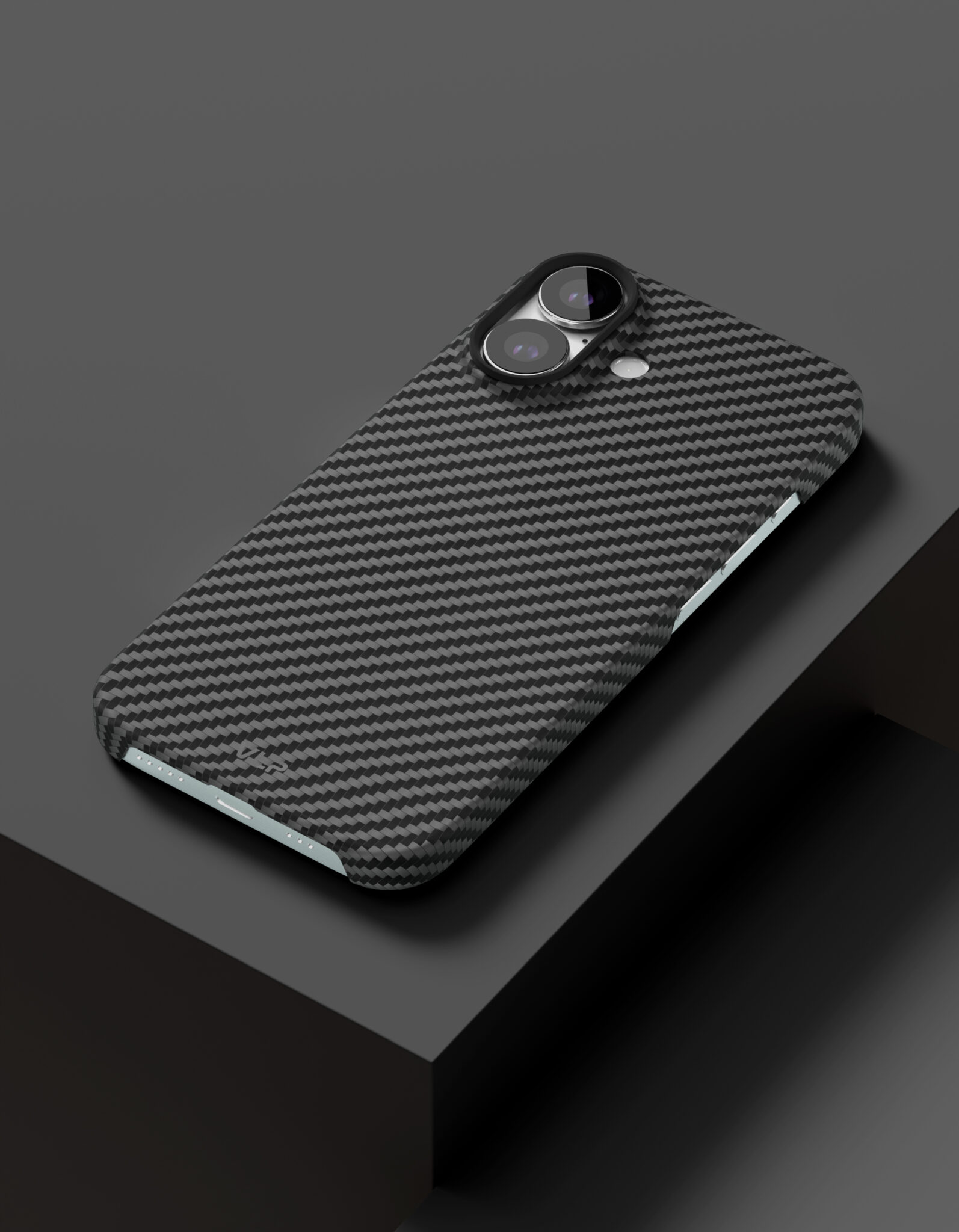 Фото Чехол защитный VLP Kevlar Case с MagSafe для iPhone 17, черный На фото изображено Чехол защитный VLP Kevlar Case с MagSafe для iPhone 17, черный