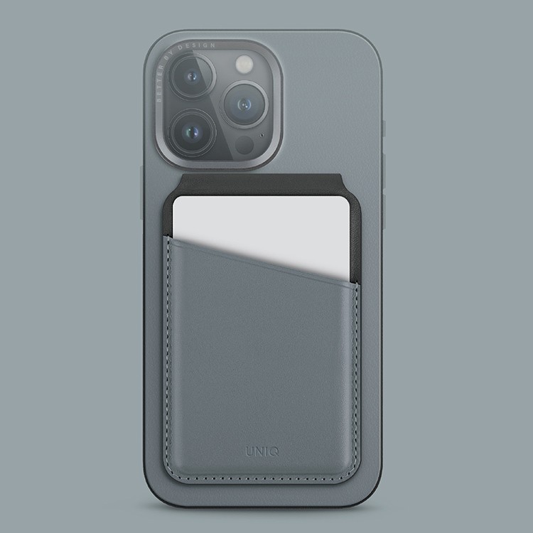 На фото изображено Картхолдер Uniq Lyden DS, Washed Blue/Black