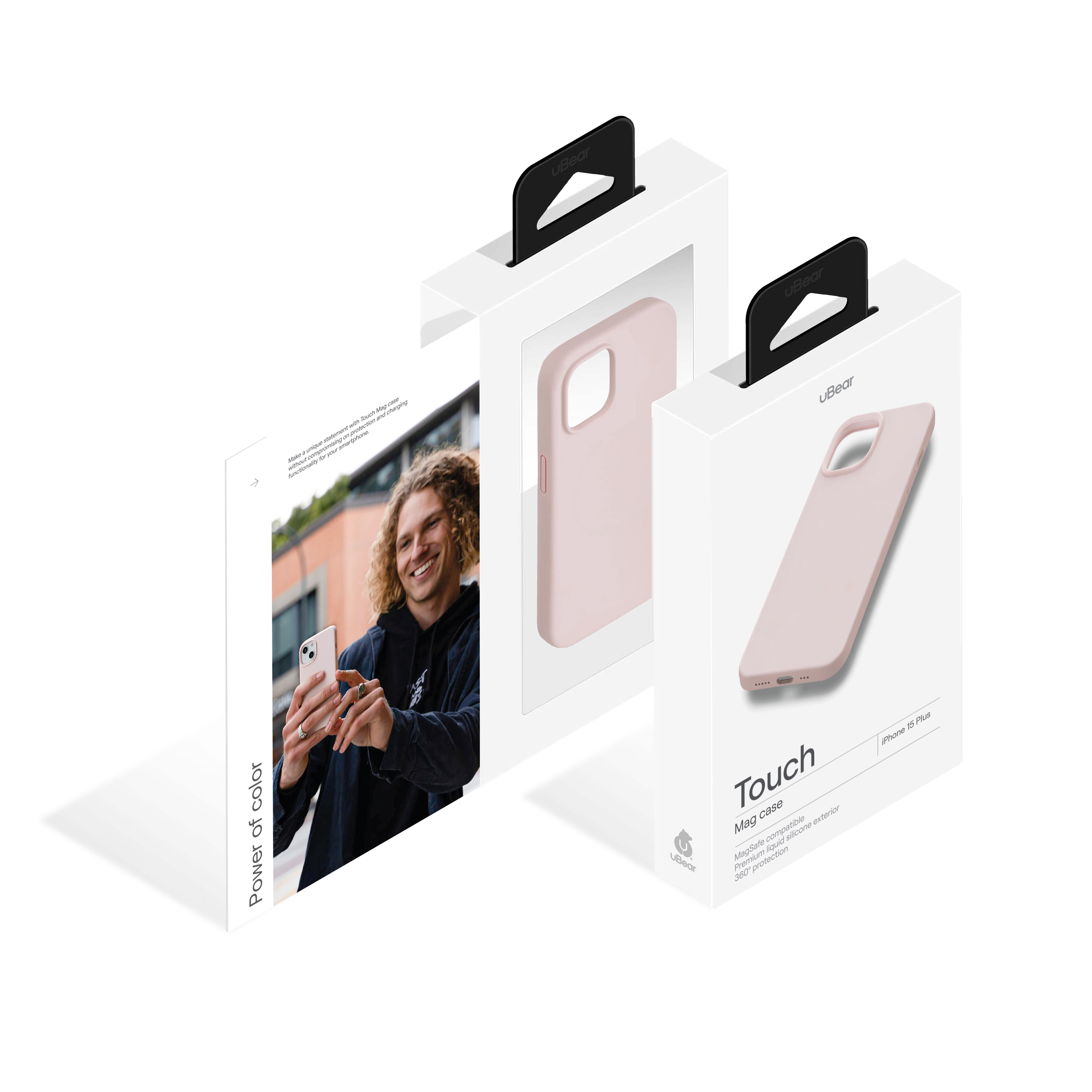 Чехол защитный uBear Touch Mag Case для iPhone 15 Plus, розовый
