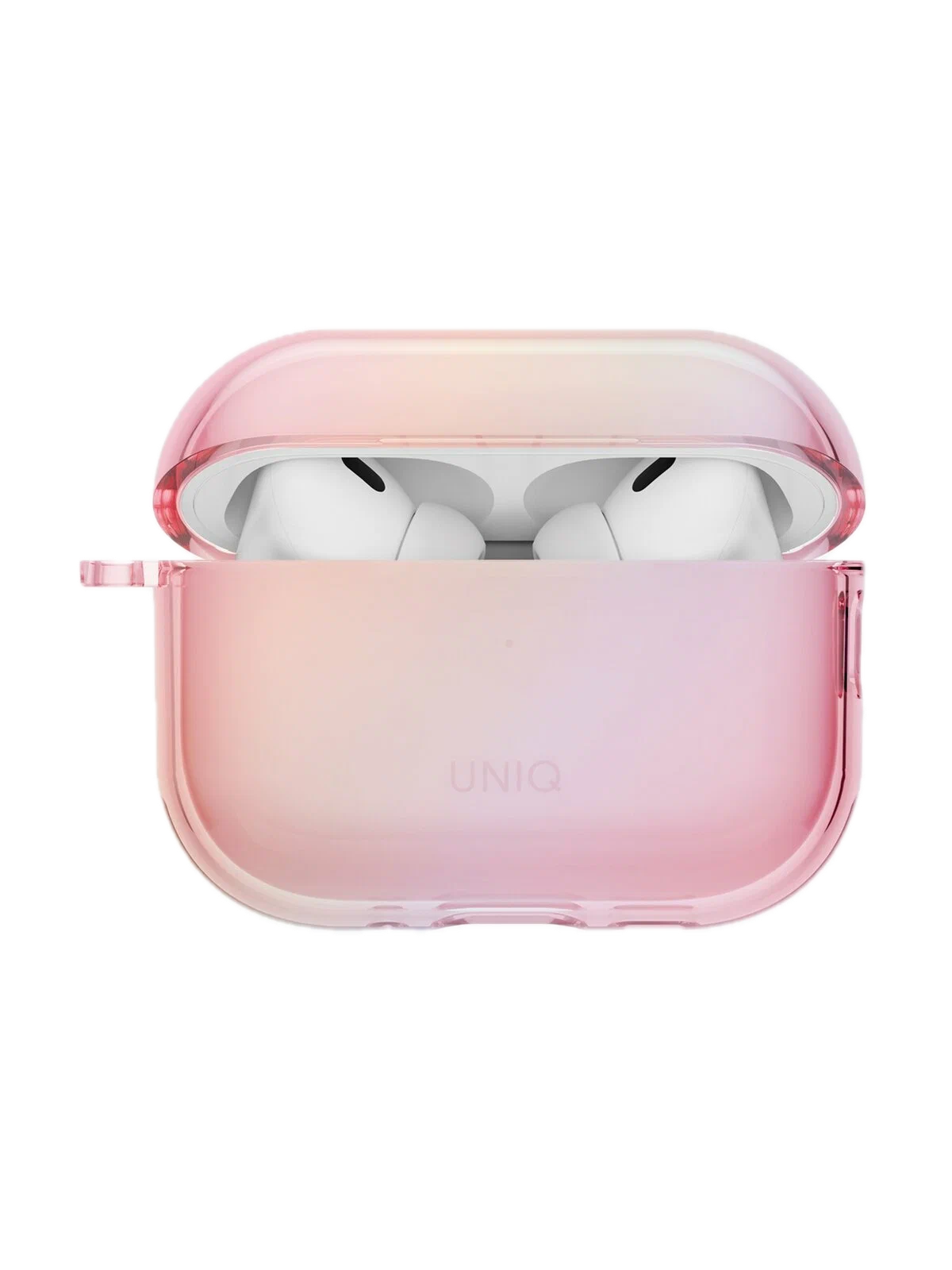 На фото изображено Чехол Uniq Iridescia для AirPods Pro 3, Pink Prism