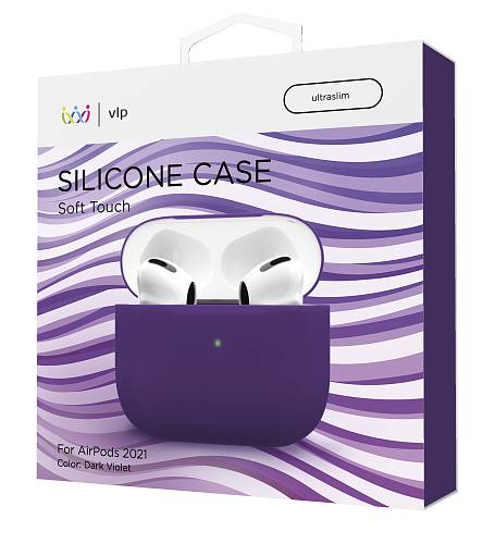 Чехол силиконовый VLP Soft Touch для AirPods 3, тёмно-фиолетовый