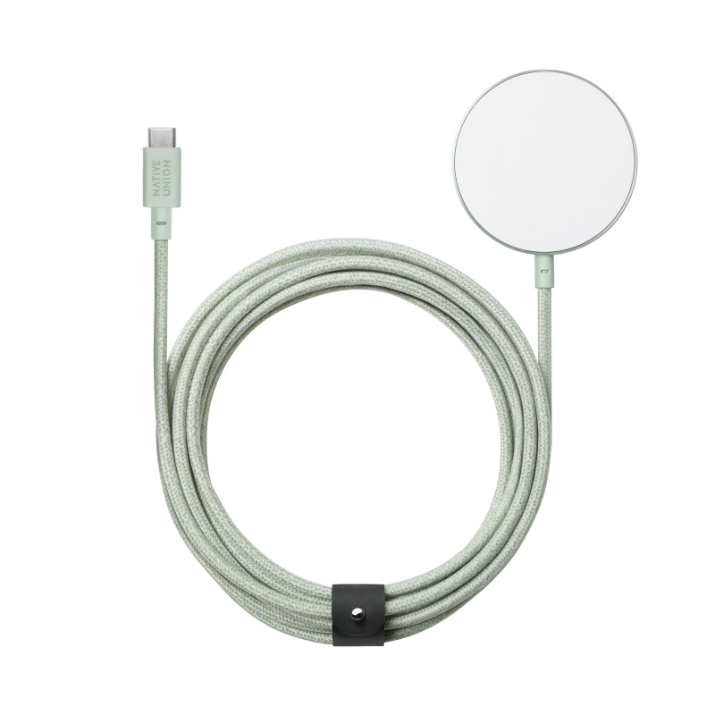Беспроводное зарядное устройство Native Union Snap Cable, 15 Вт, светло-зеленый Беспроводное зарядное устройство Native Union Snap Cable, 15 Вт, светло-зеленый