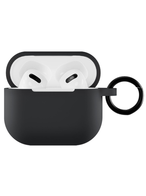 Чехол силиконовый VLP Soft Touch, с кольцом, для AirPods 3, черный