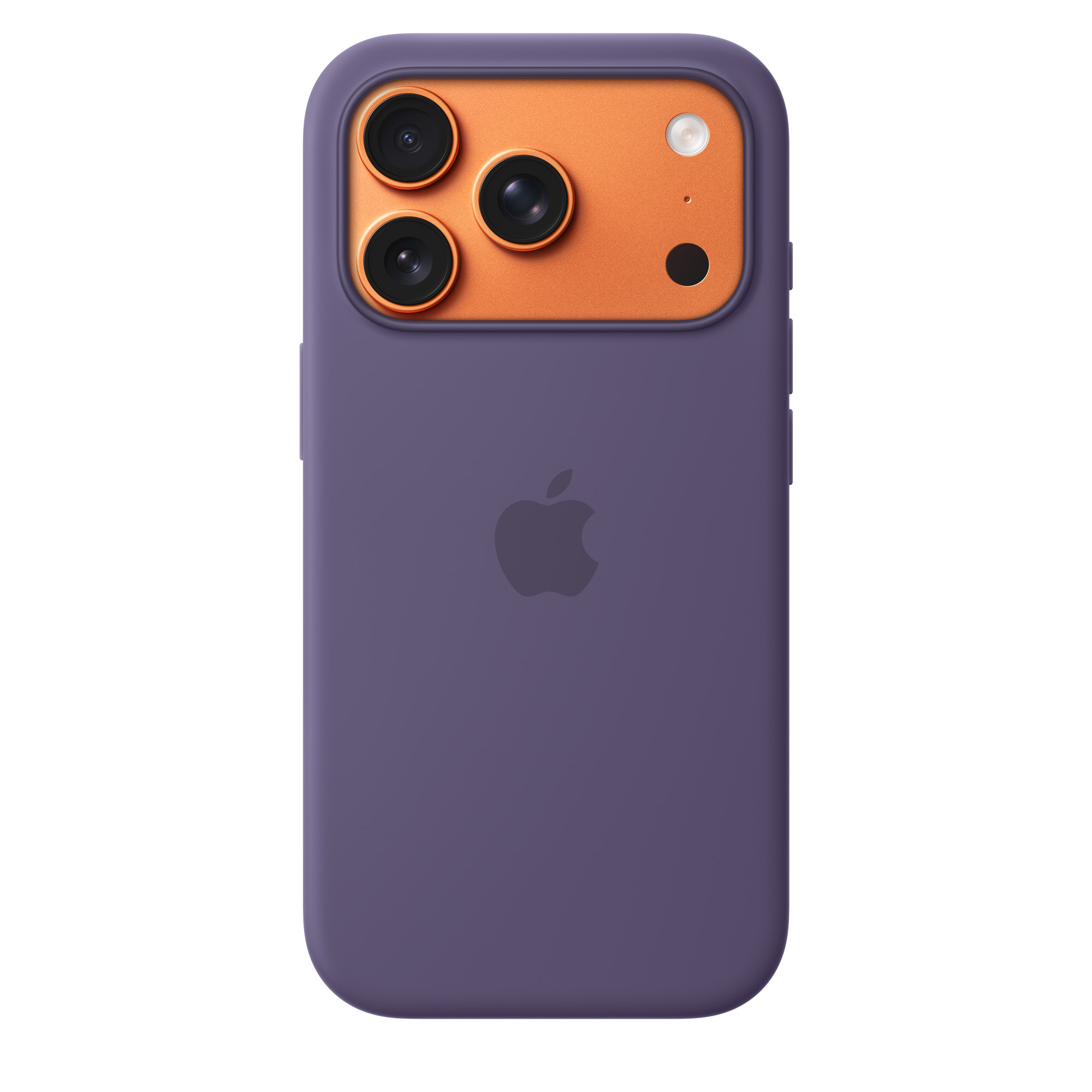 На фото изображено Чехол защитный Apple Silicone Case with MagSafe для iPhone 17 Pro, фиолетовый