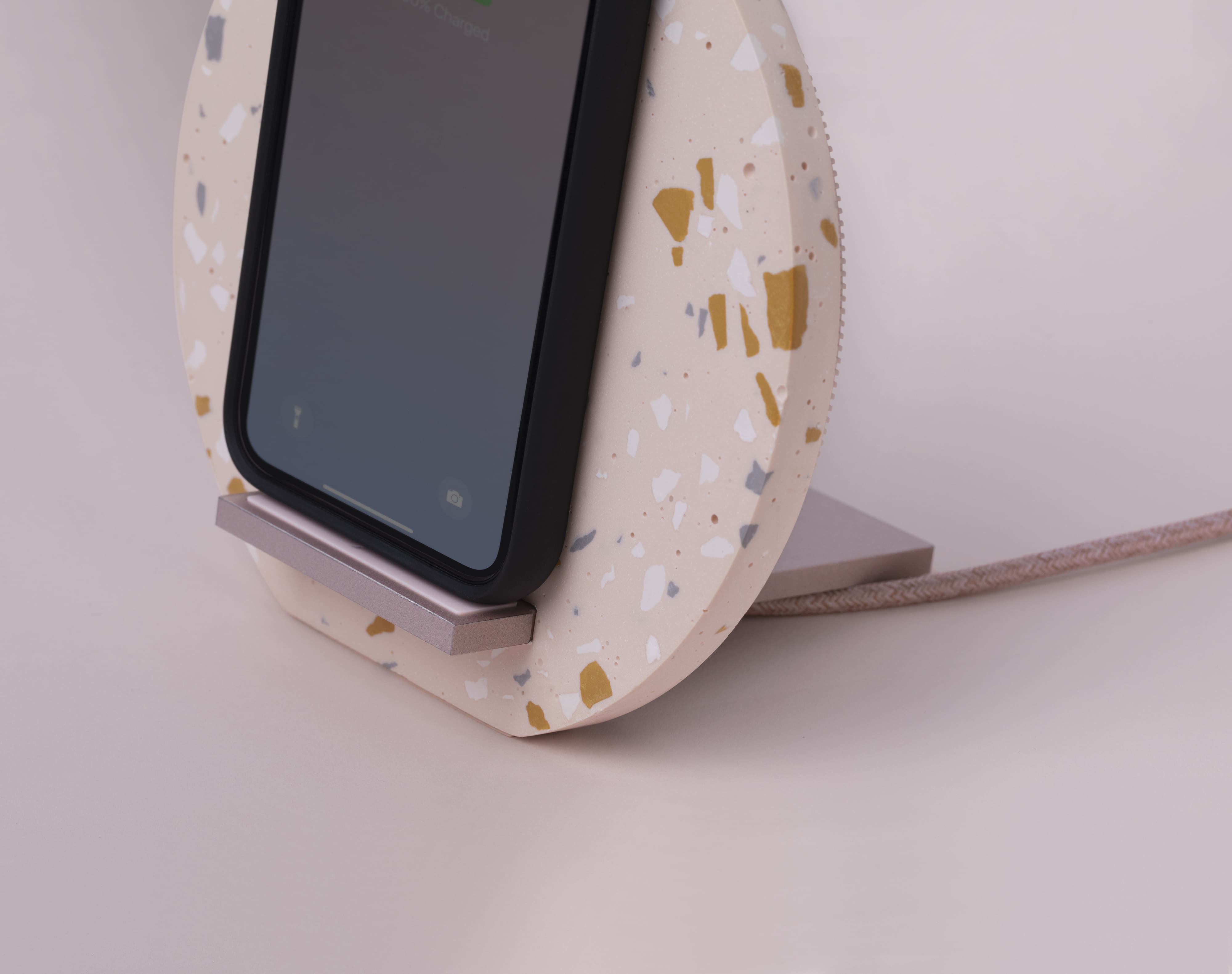 Беспроводное зарядное устройство Native Union Dock Wireless Terrazzo, с подставкой, розовый