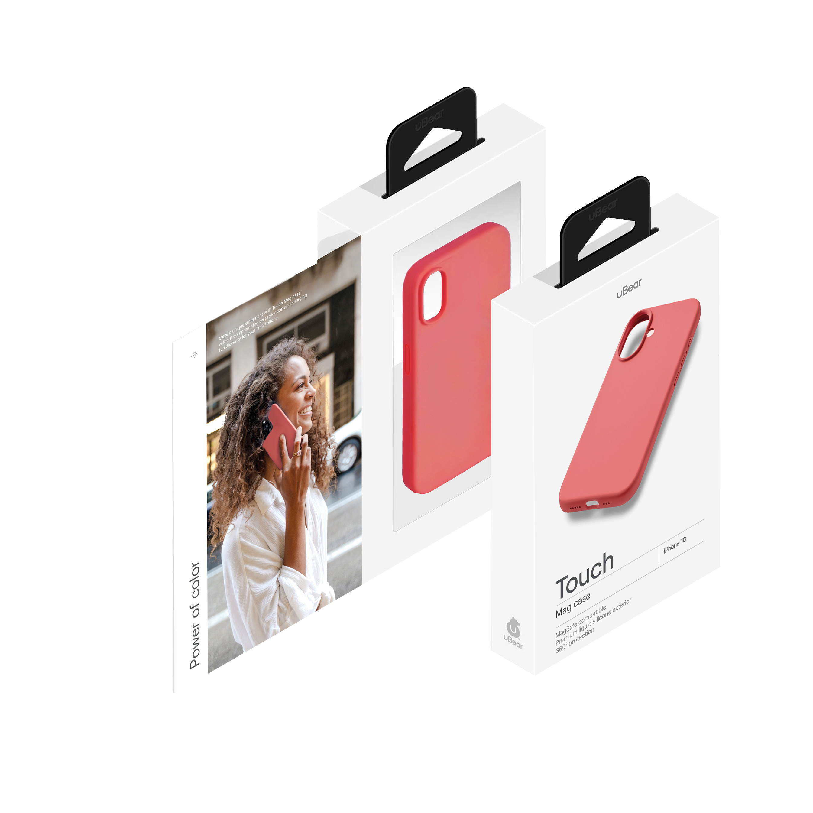 Чехол защитный uBear Touch Mag Case для iPhone 16, коралловый