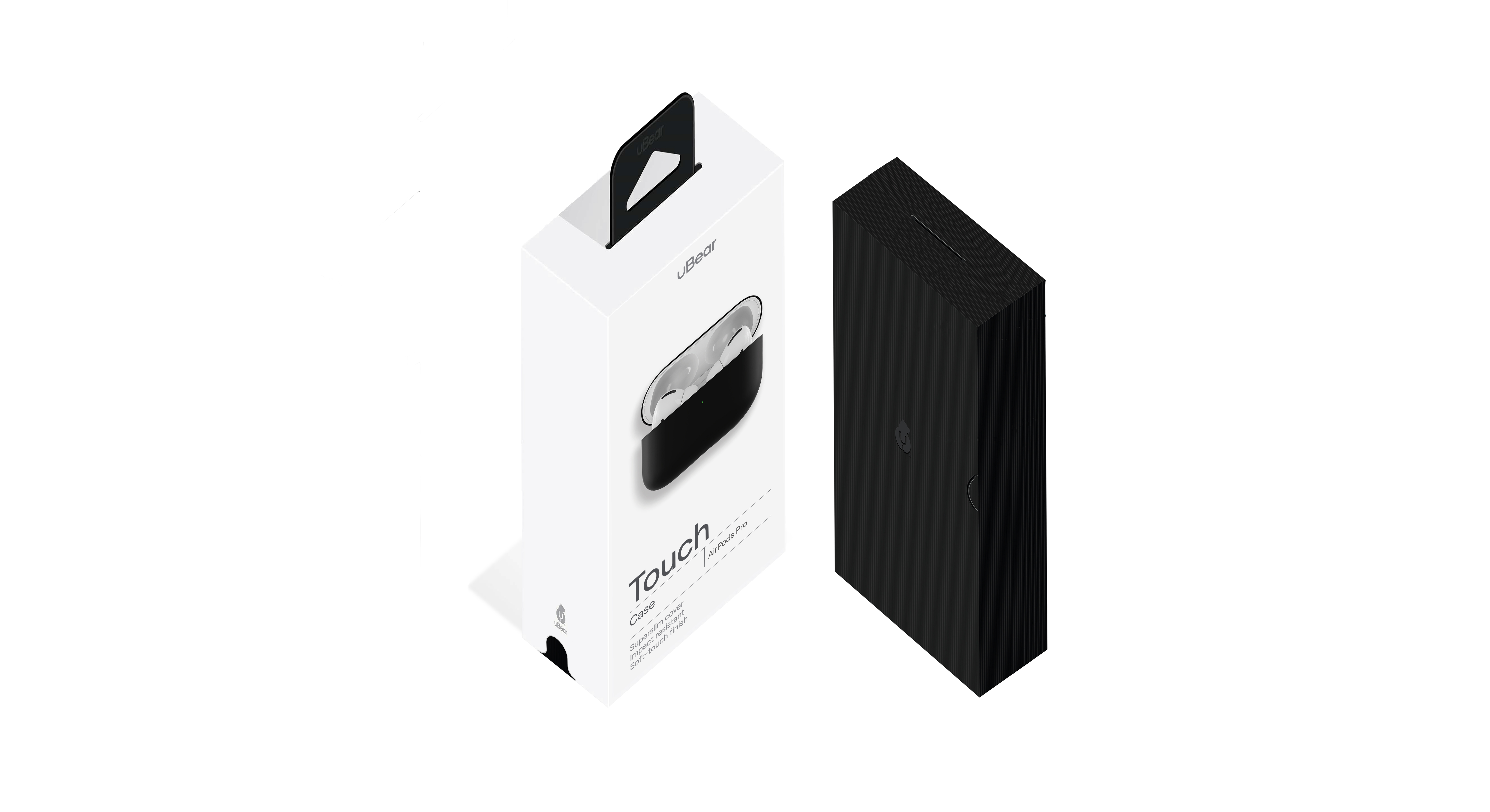 Ультратонкий силиконовый чехол uBear Touch Case for AirPods Pro, чёрный