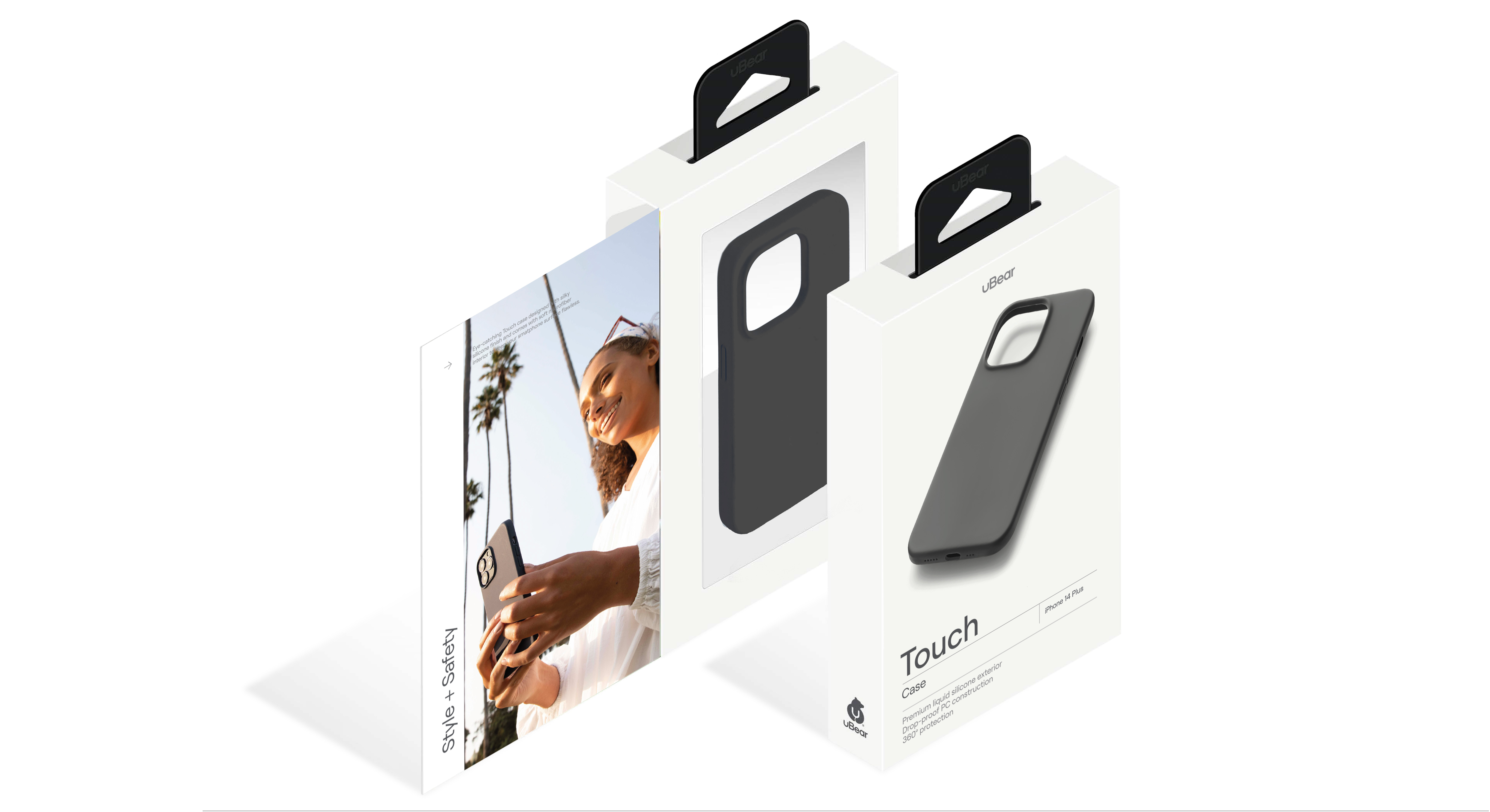 Чехол защитный uBear Touch Case для  iPhone 14 Plus, силикон, софт-тач, чёрный