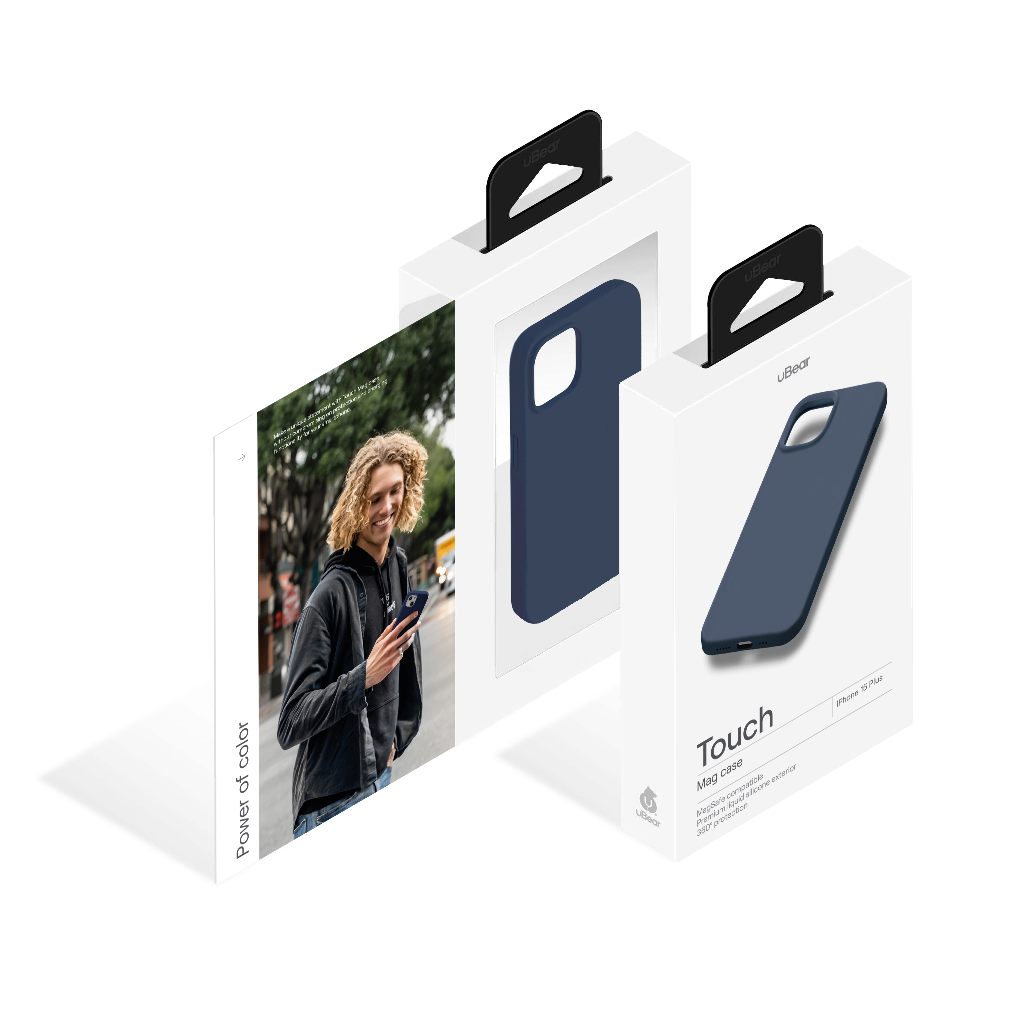 Чехол защитный uBear Touch Mag Case для iPhone 15 Plus, темно-синий
