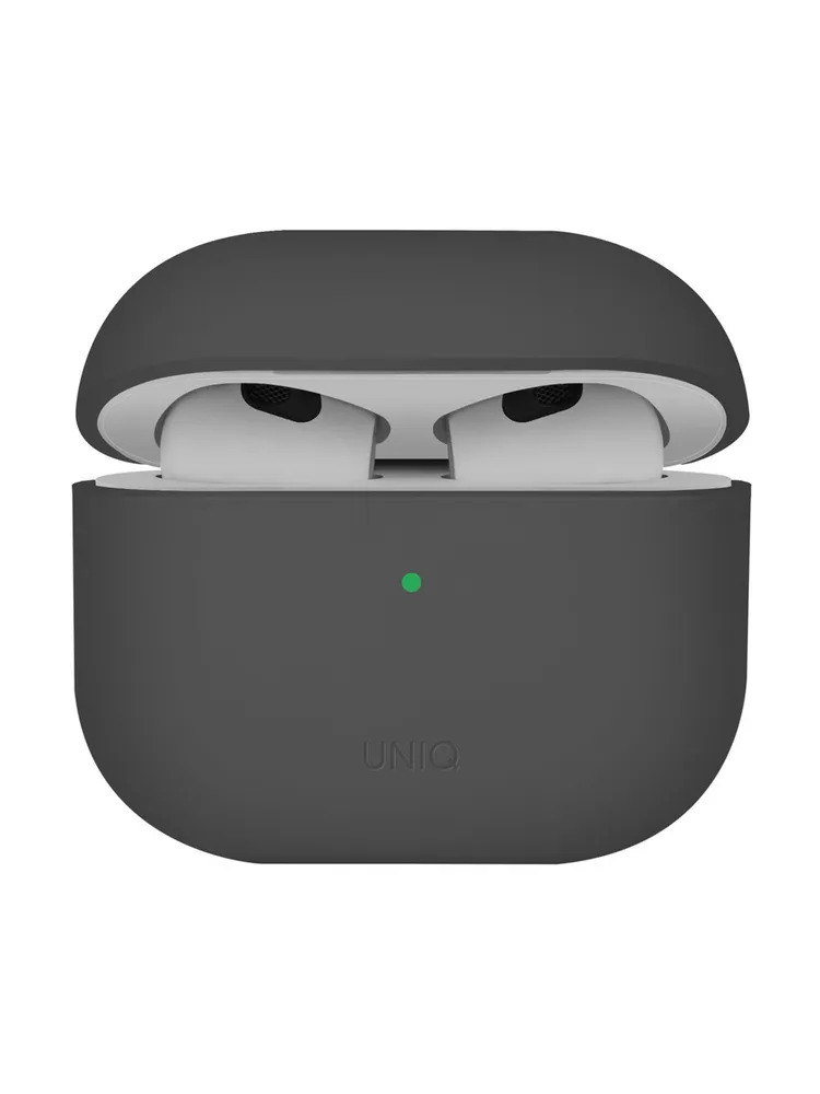 Защитный чехол Uniq Lino Silicone Case для Airpods 4, темно-серый