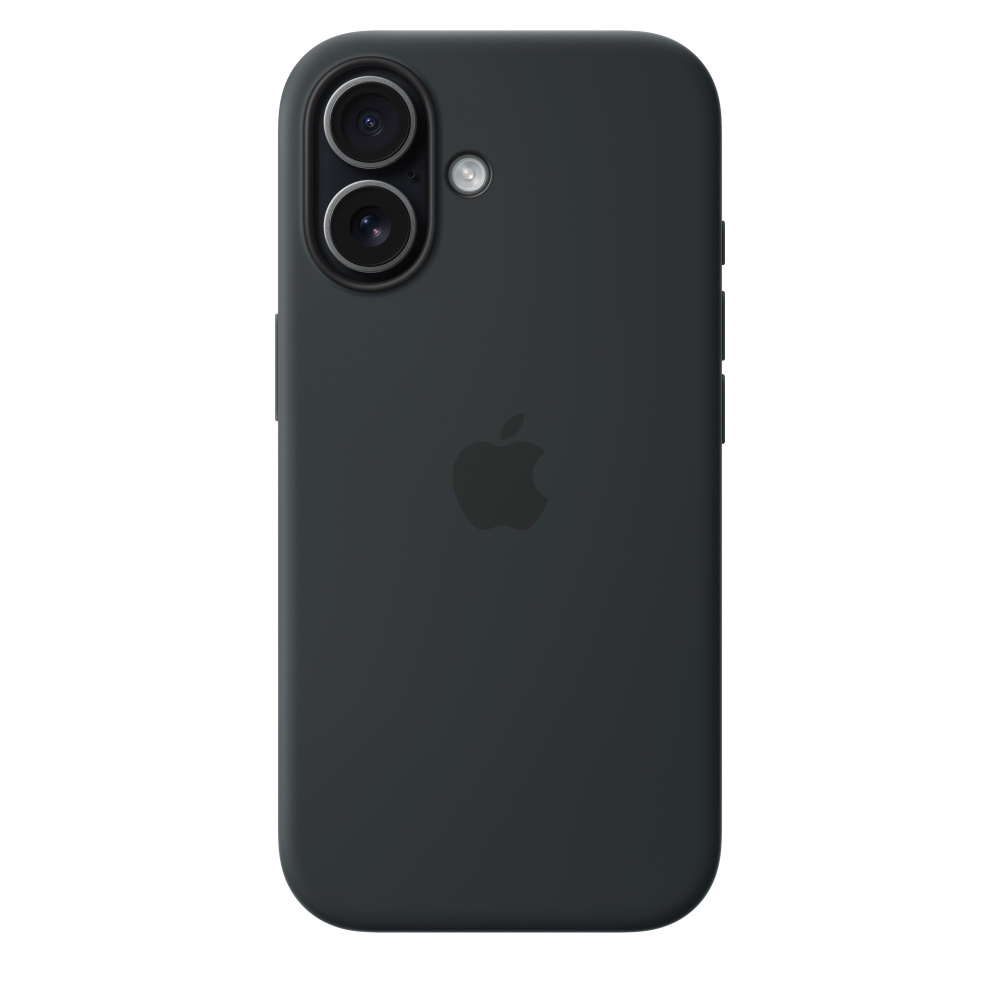 На фото изображено Чехол защитный Apple Silicone Case with MagSafe для iPhone 17, чёрный