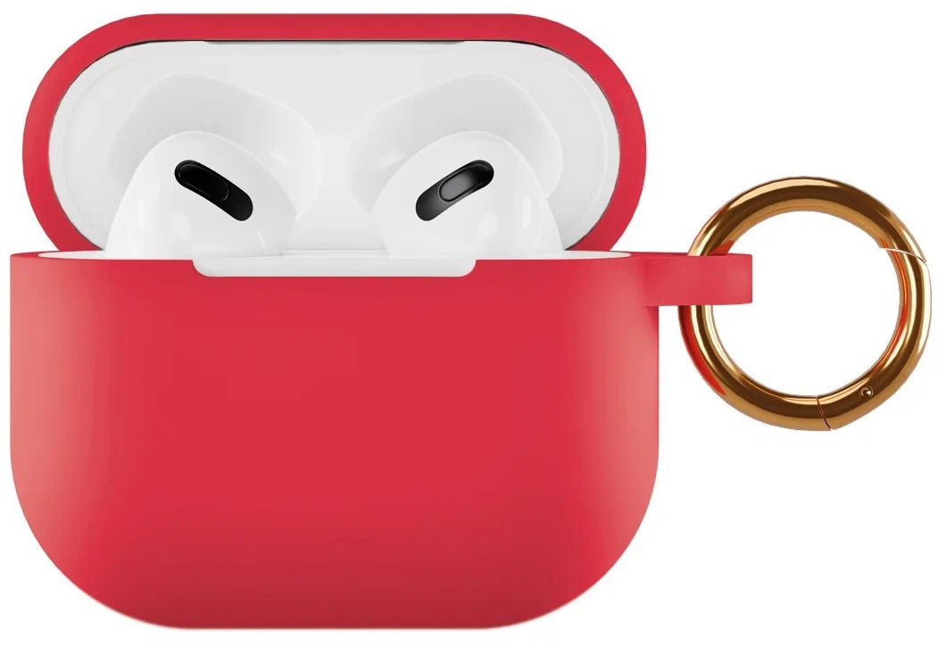 Чехол силиконовый VLP Soft Touch, с кольцом, для AirPods 3, красный