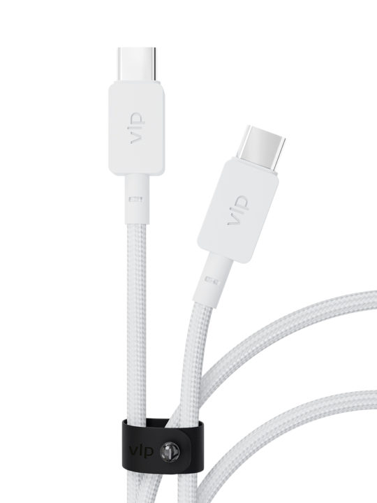 Кабель VLP Nylon Cable USB/C-USB/C, 100 Вт, 1.2м, белый