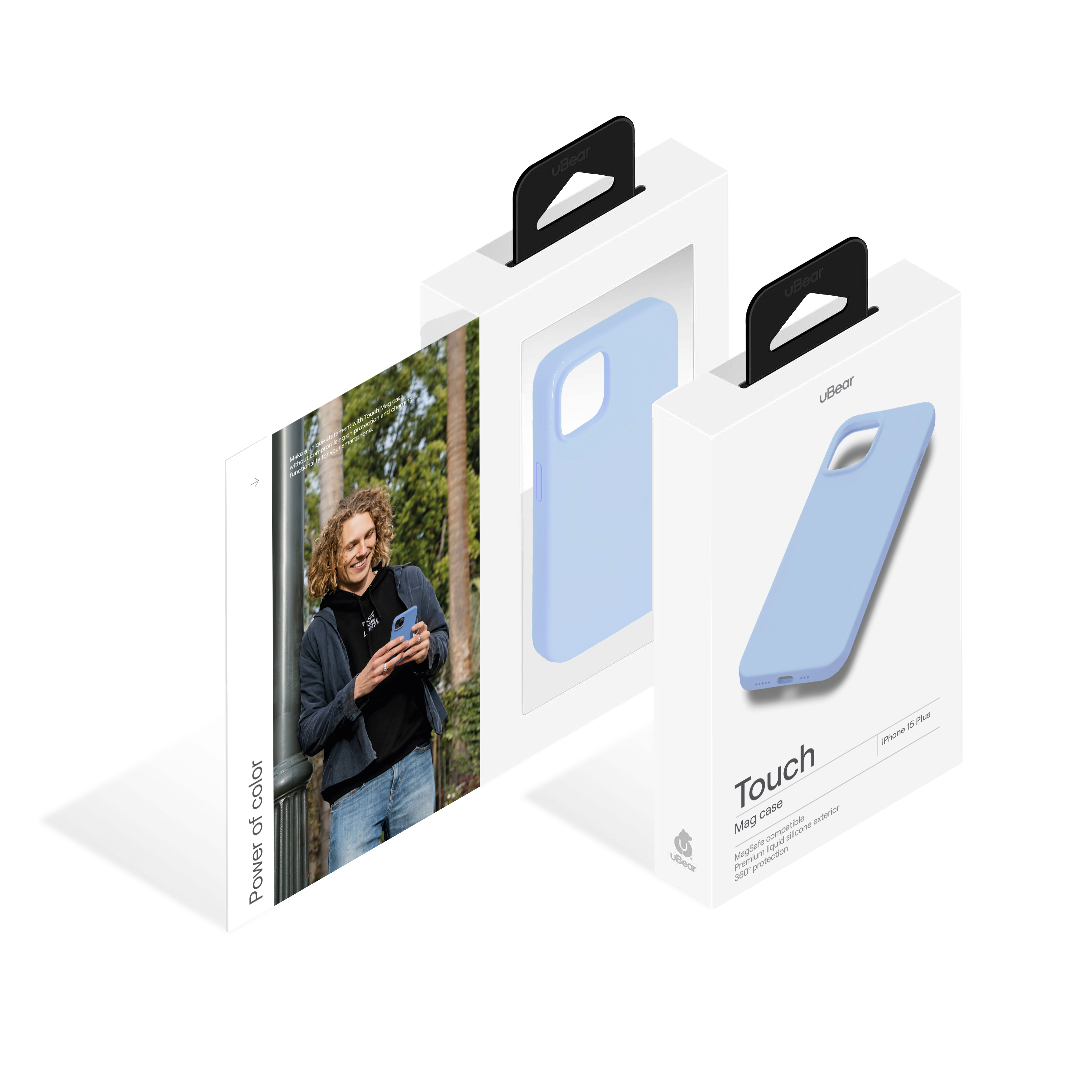 Чехол защитный uBear Touch Mag Case для iPhone 15 Plus, голубой