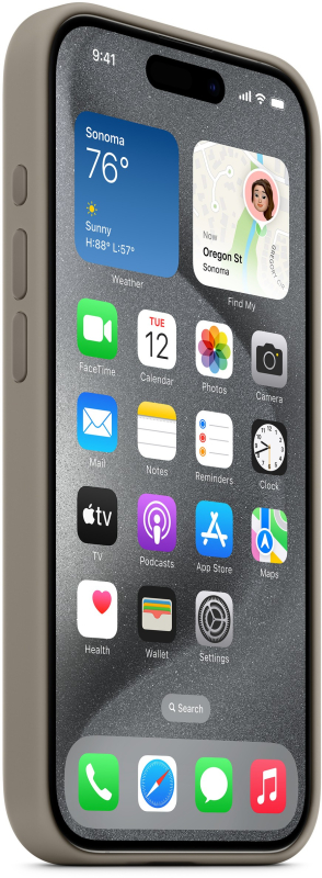 Чехол Apple MagSafe для iPhone 15 Pro, силикон, Платиново-серый