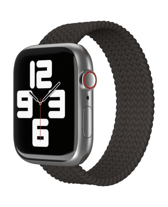 Ремешок нейлоновый плетёный VLP для Apple Watch 38/40/41, L/XL, чёрный