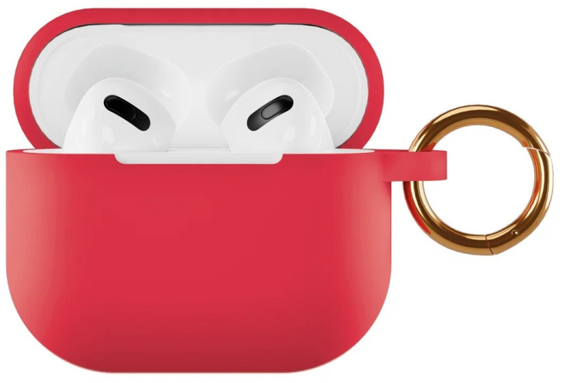Чехол силиконовый VLP Soft Touch, с кольцом, для AirPods 3, красный
