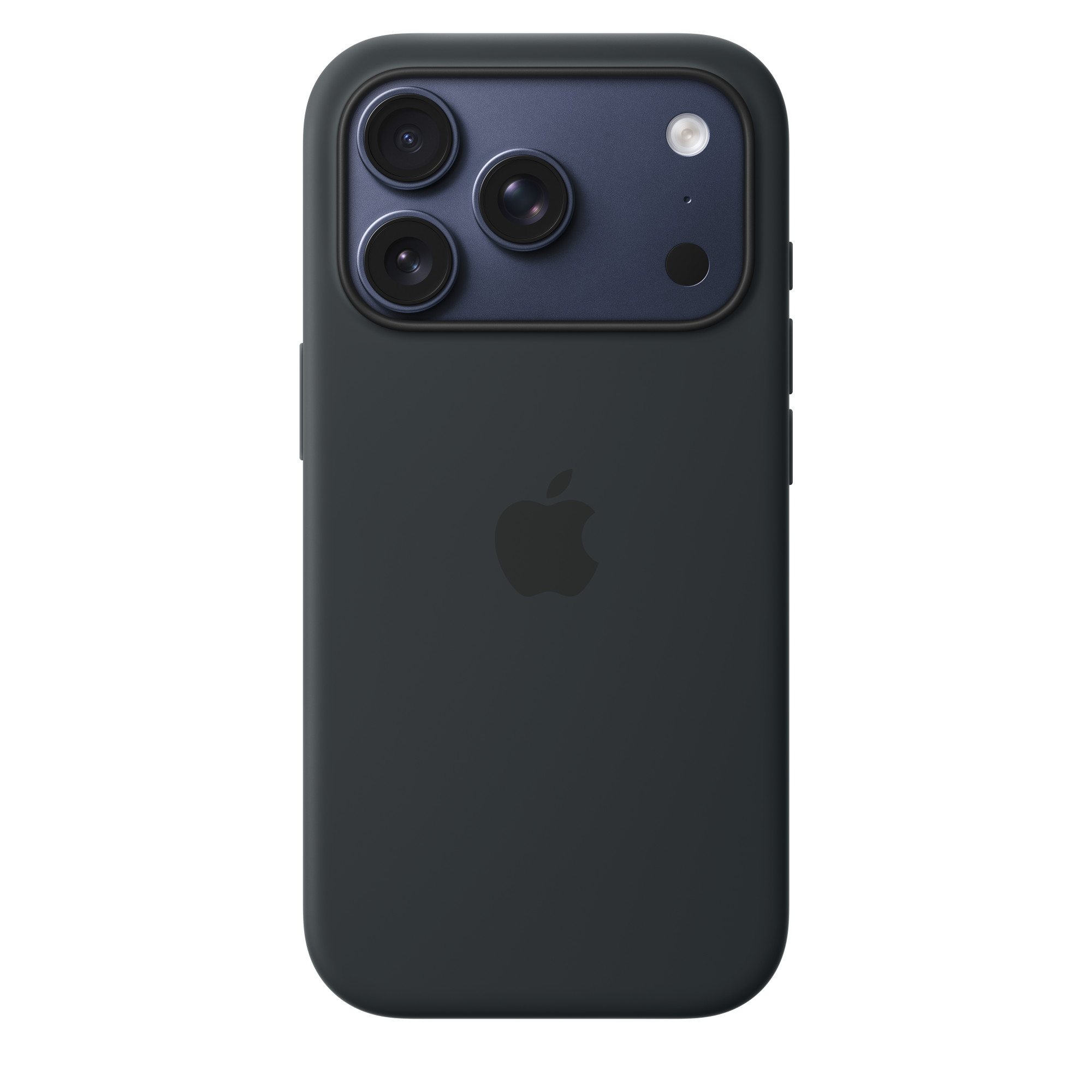 На фото изображено Чехол защитный Apple Silicone Case with MagSafe для iPhone 17 Pro, чёрный
