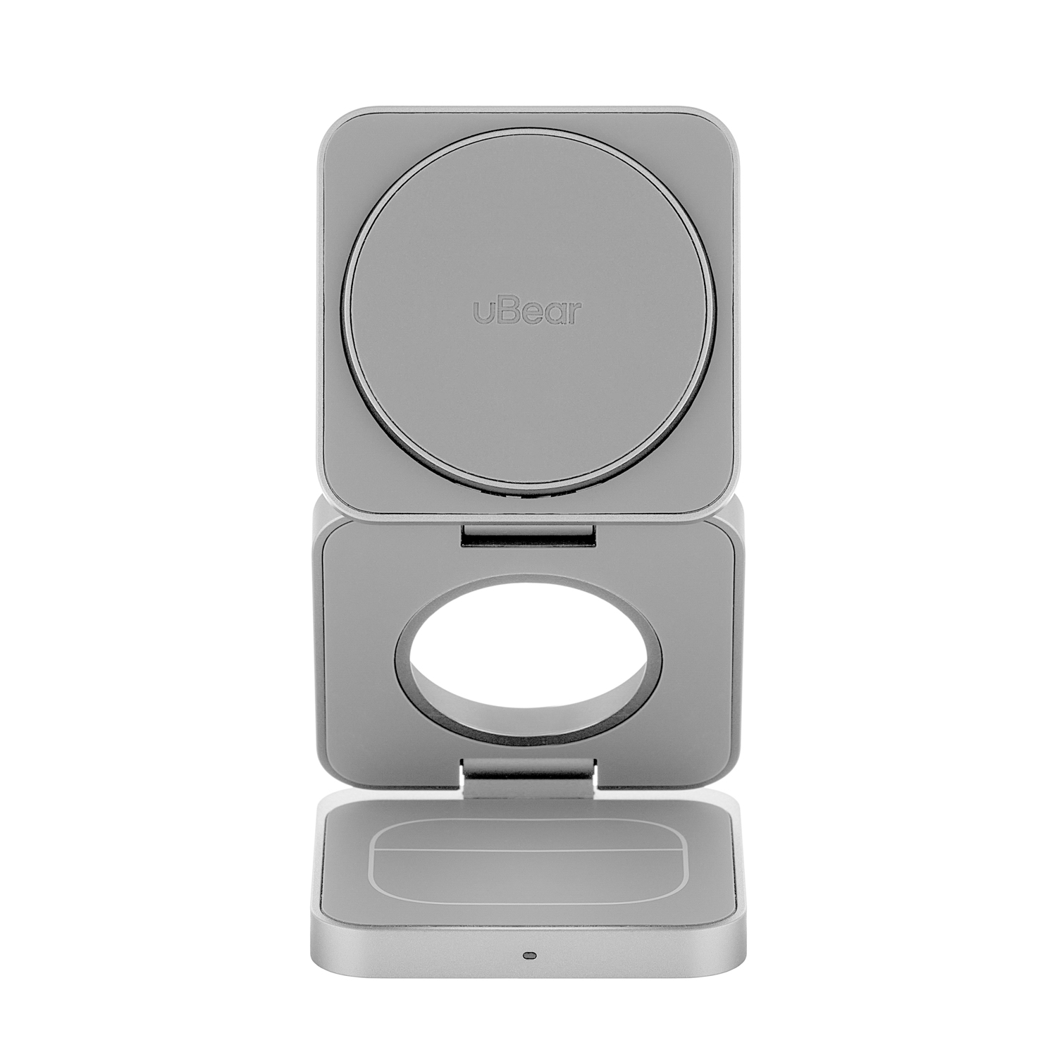 Беспроводное зарядное устройство uBear Balance с поддержкой MagSafe, серебристый