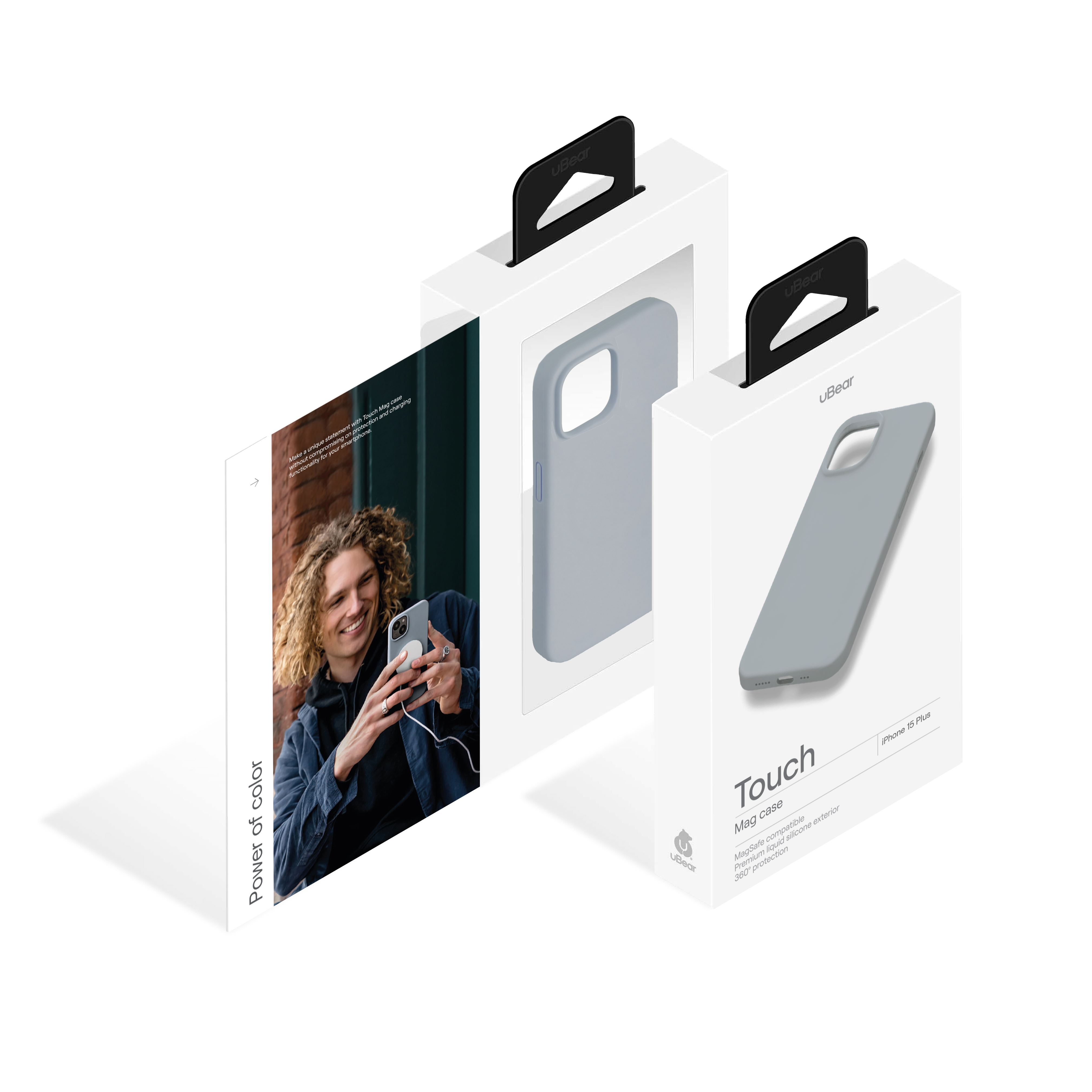 Чехол защитный uBear Touch Mag Case для iPhone 15 Plus, серый