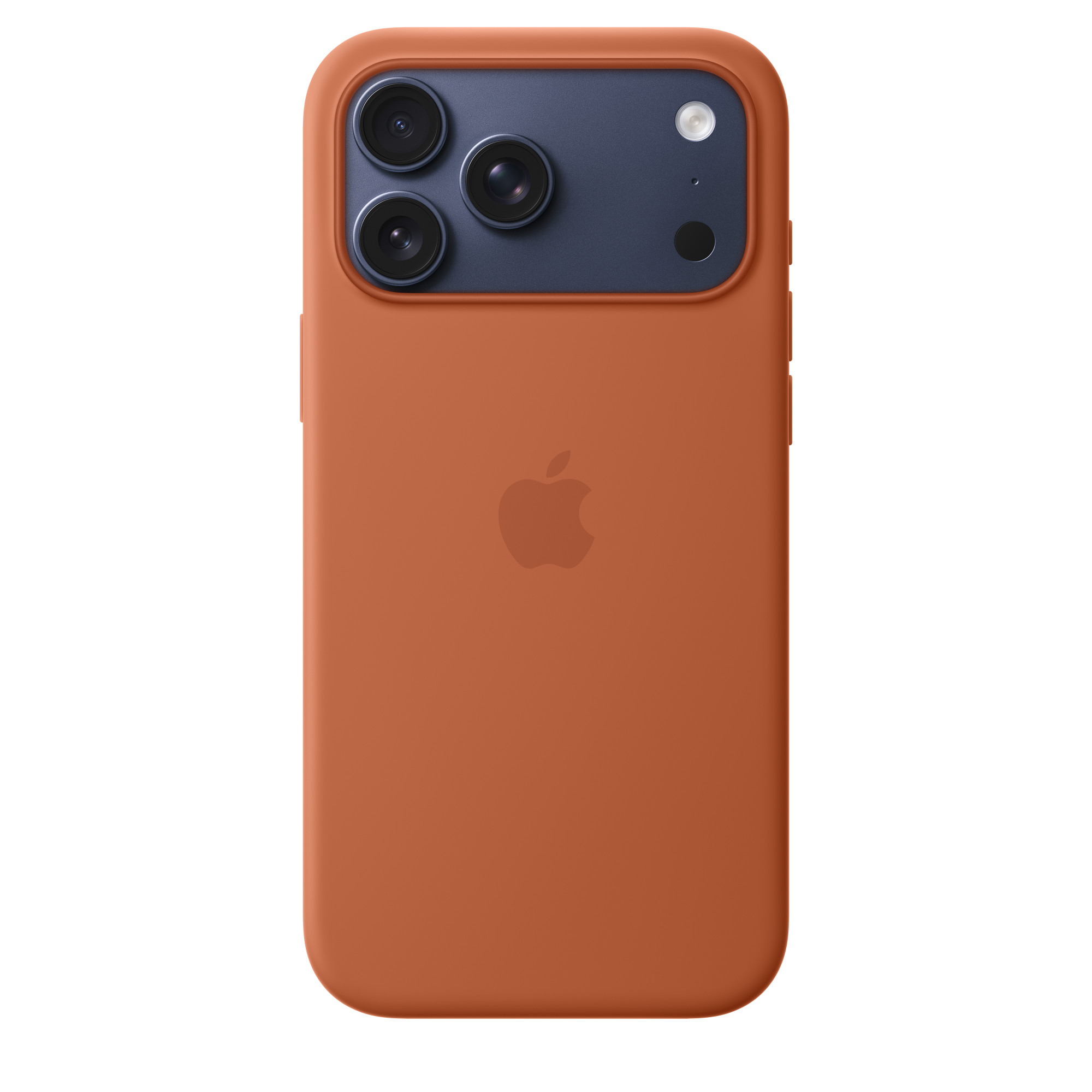 На фото изображено Чехол защитный Apple Silicone Case with MagSafe для iPhone 17 Pro Max, терракотовый