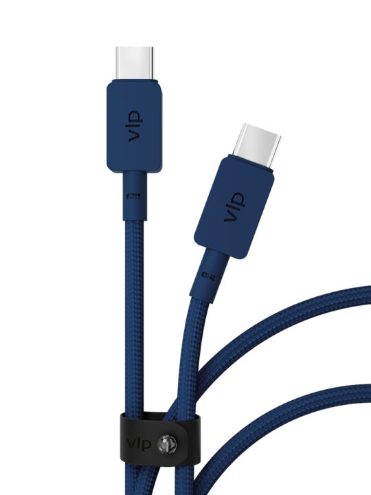 Кабель VLP Nylon Cable USB/C-USB/C, 100 Вт, 1.2м, темно-синий