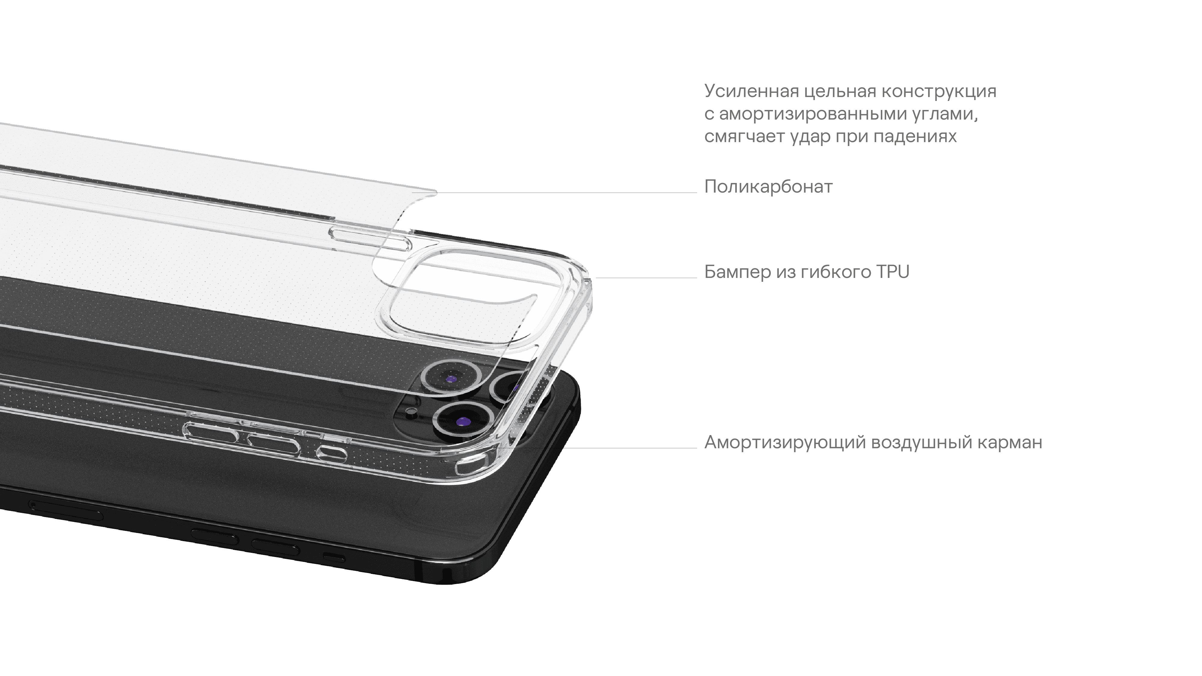 Чехол защитный uBear Real Mag Case для iPhone 14, усиленный, прозрачный