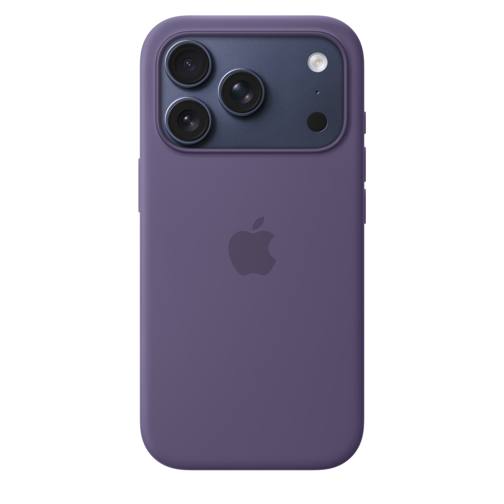 На фото изображено Чехол защитный Apple Silicone Case with MagSafe для iPhone 17 Pro, фиолетовый