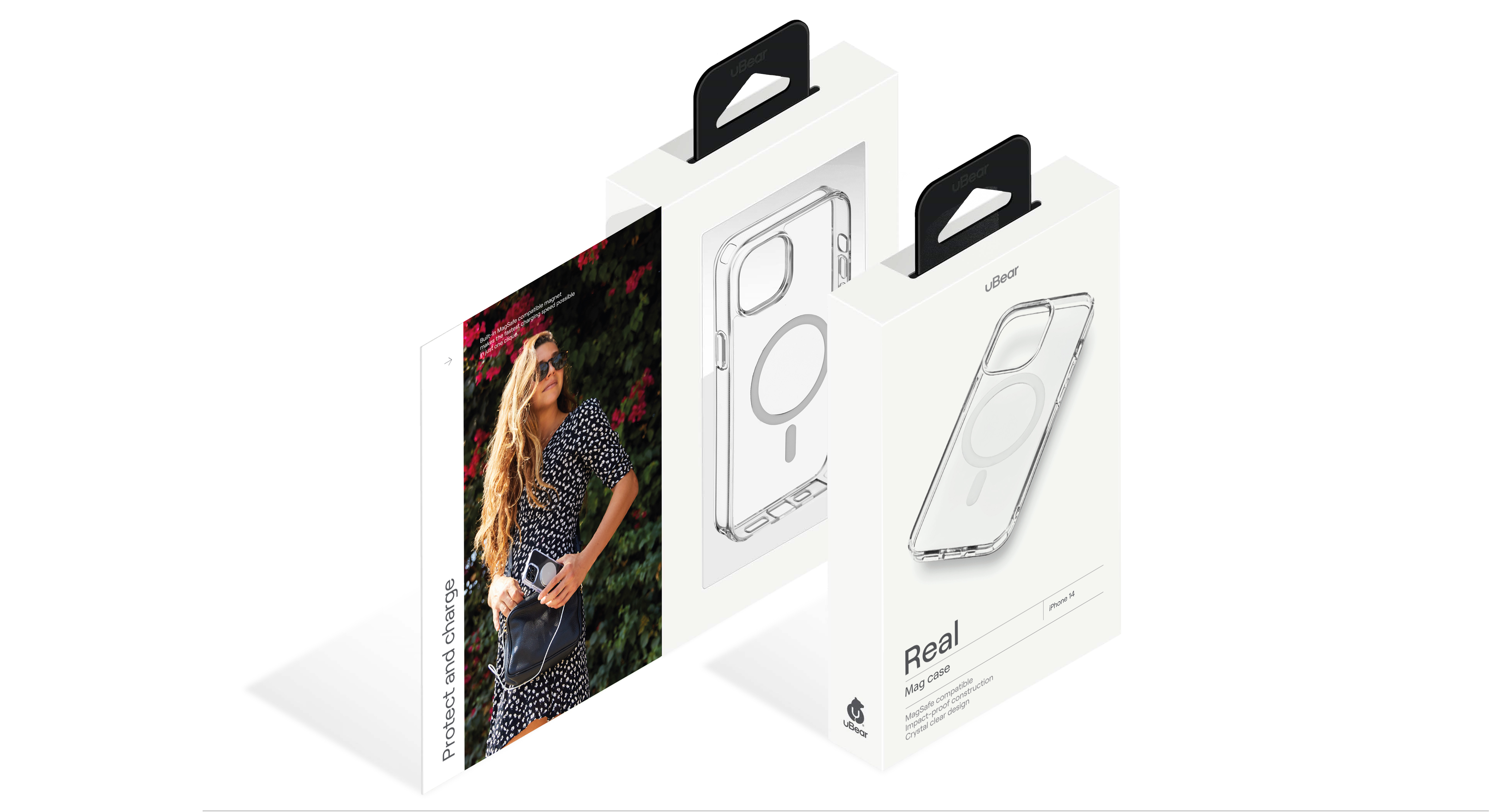 Чехол защитный uBear Real Mag Case для iPhone 14, усиленный, прозрачный