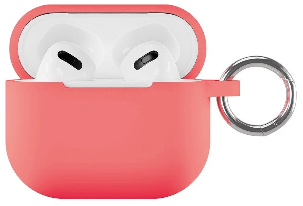 Чехол силиконовый VLP Soft Touch, с кольцом, для AirPods 3, коралловый