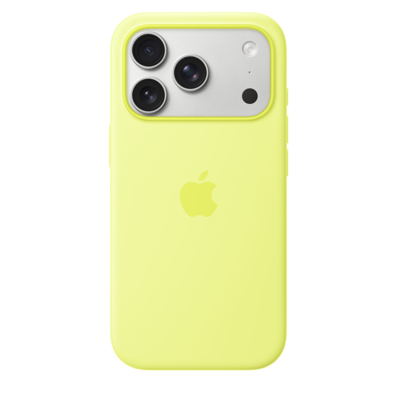 Фото Чехол защитный Apple Silicone Case with MagSafe для iPhone 17 Pro, жёлтый На фото изображено Чехол защитный Apple Silicone Case with MagSafe для iPhone 17 Pro, жёлтый