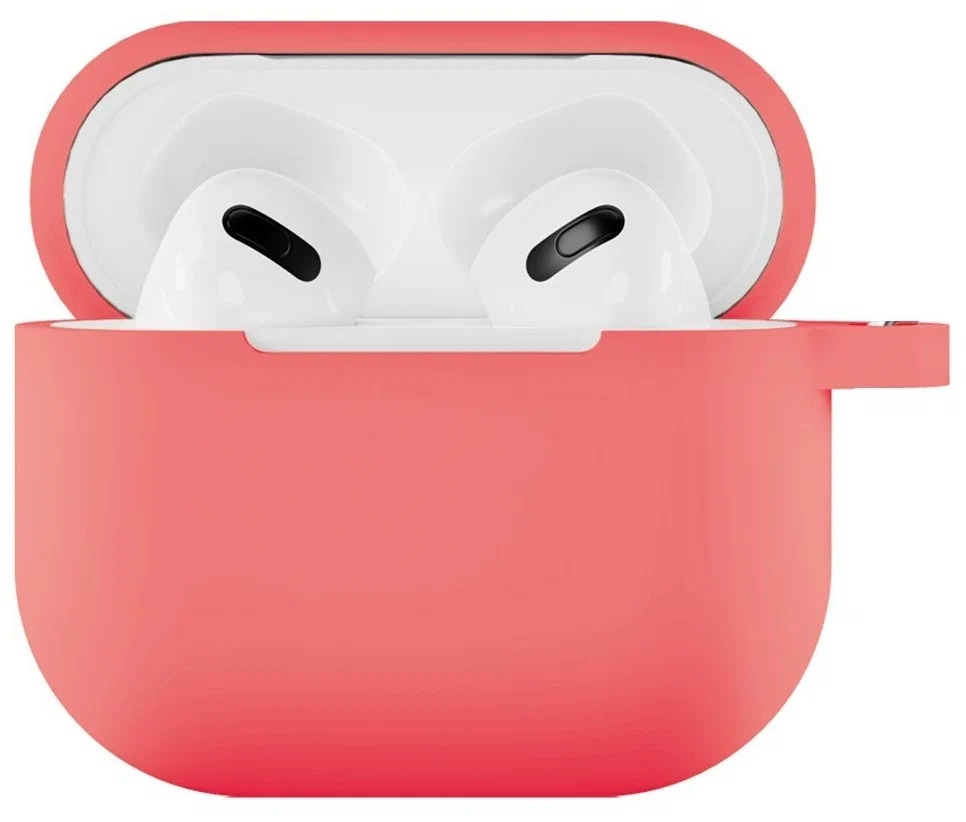 Чехол силиконовый VLP Soft Touch, с кольцом, для AirPods 3, коралловый