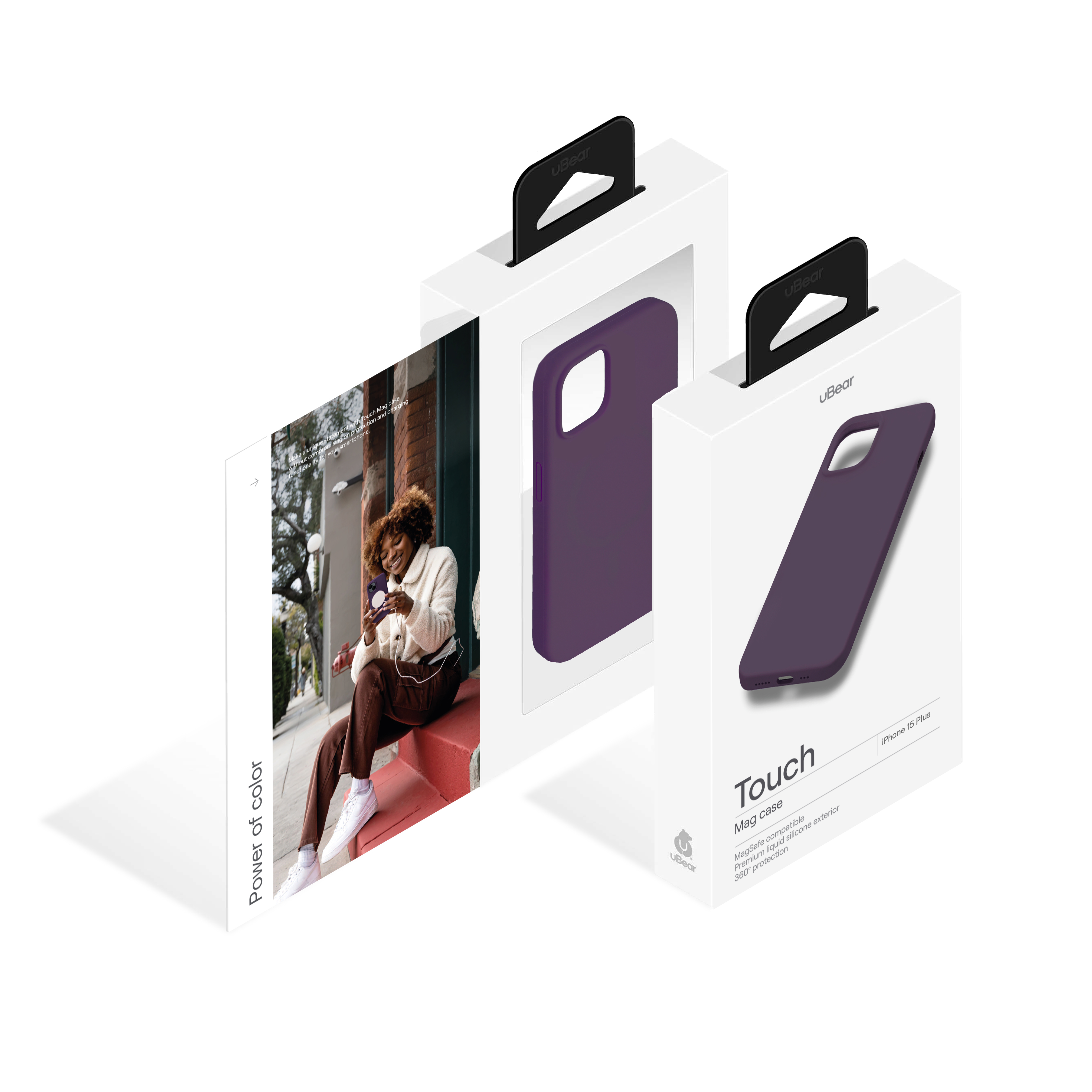 Чехол защитный uBear Touch Mag Case для iPhone 15 Plus, темно-фиолетовый