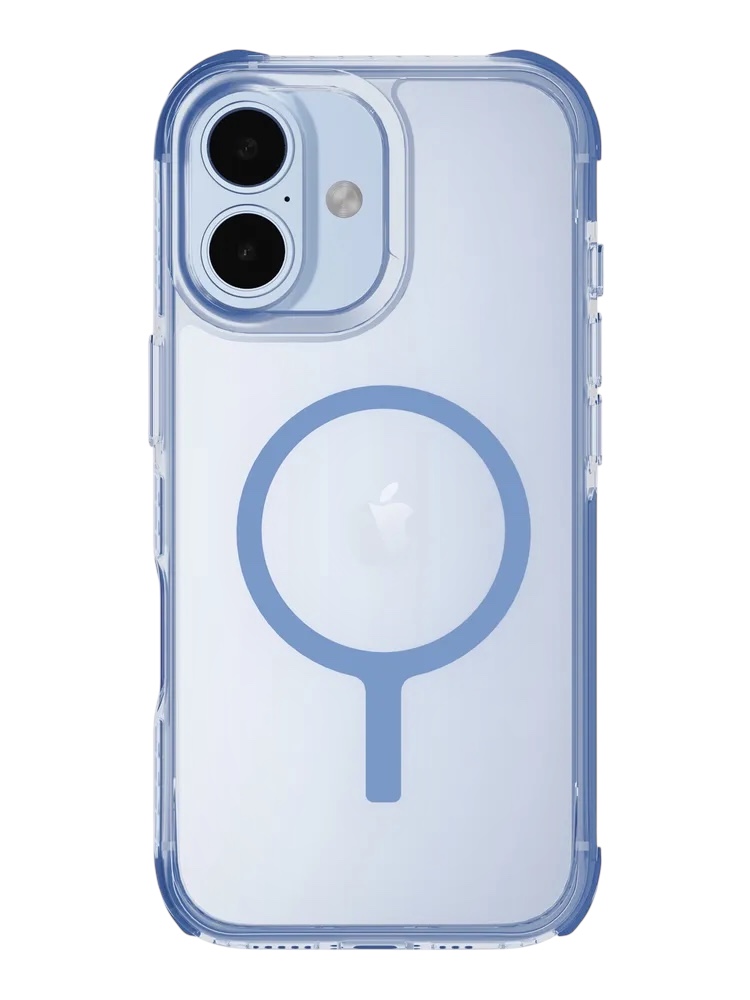 На фото изображено Чехол Uniq Combat MagSafe для iPhone 17, голубой