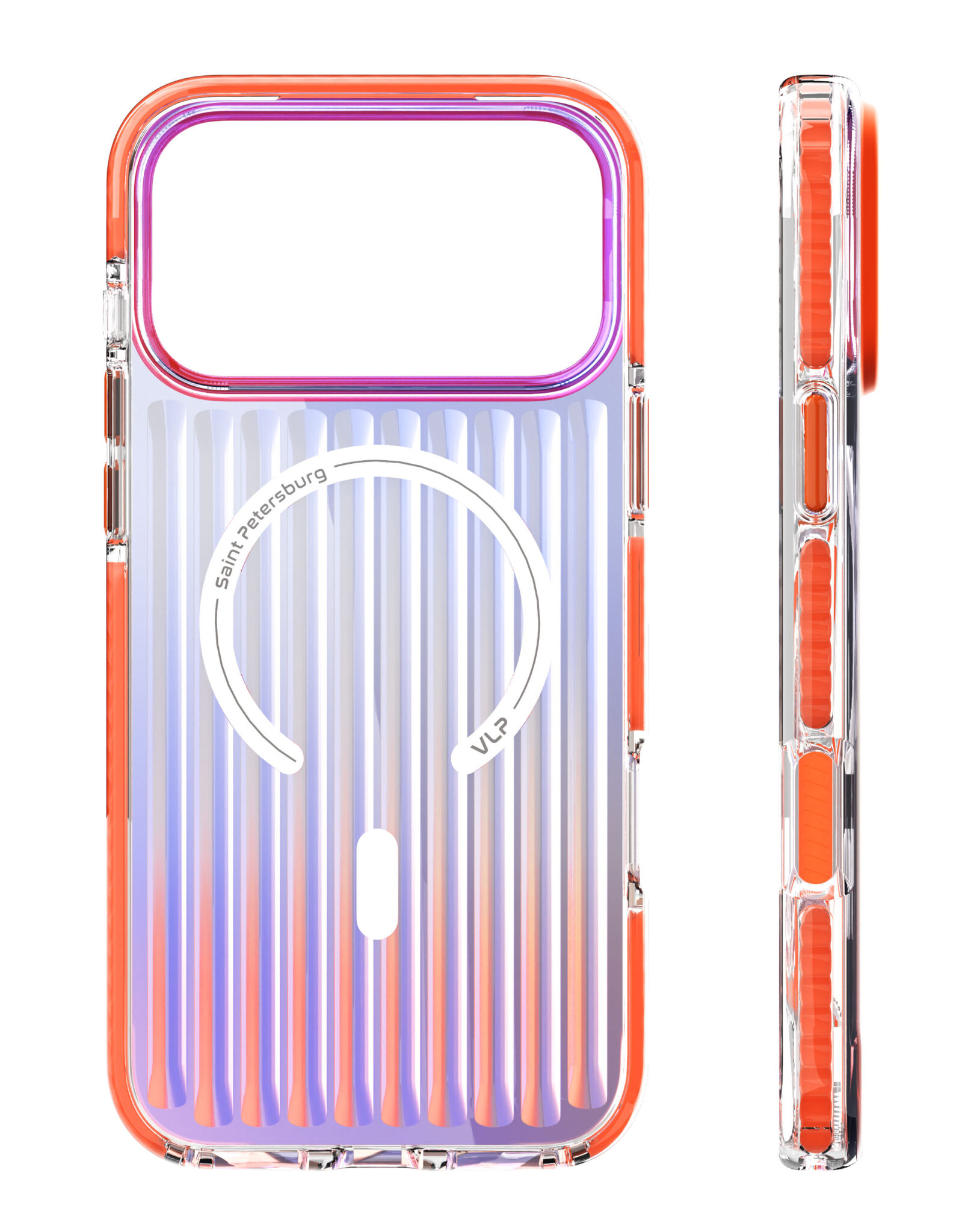 На фото изображено Чехол защитный VLP Pulse Case с MagSafe для iPhone 17 Pro Max, оранжевый