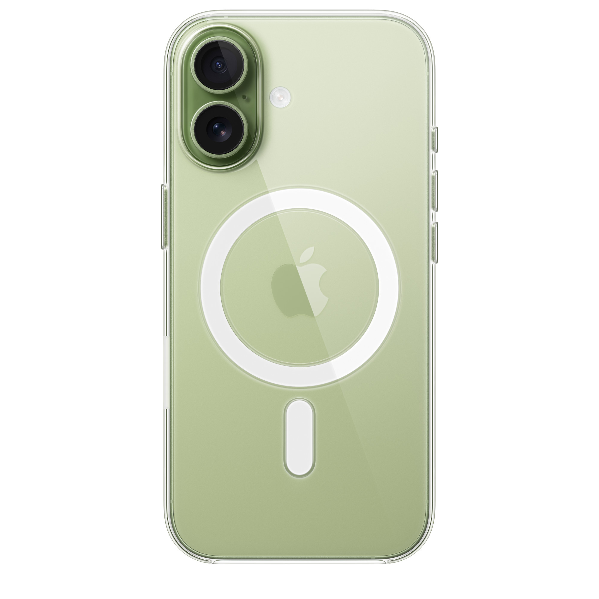 На фото изображено Чехол защитный Apple Clear Case with MagSafe для iPhone 17, прозрачный