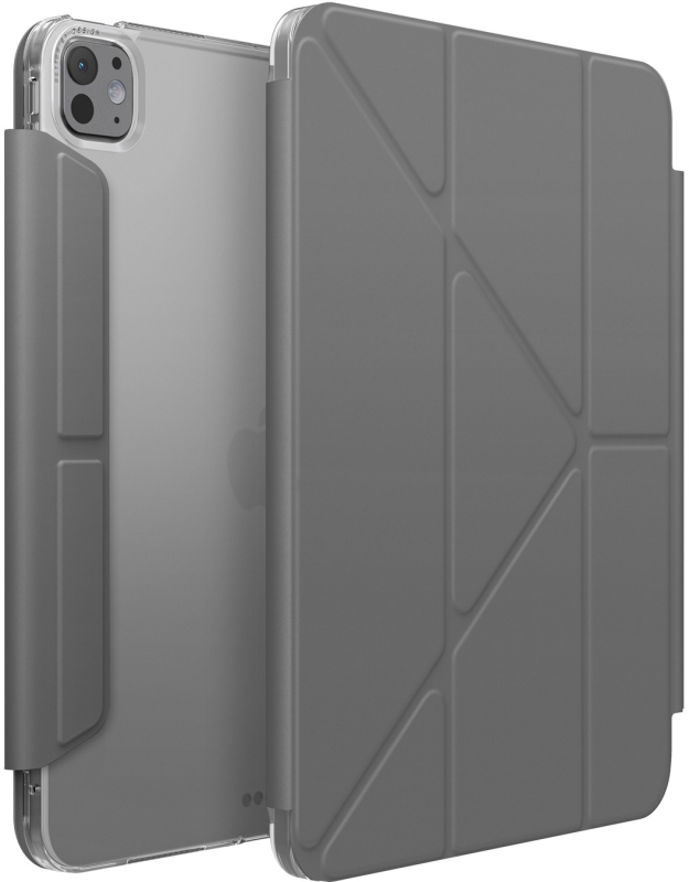 На фото изображено Чехол Uniq Camden Click для iPad Pro 13 M4/M5, серый