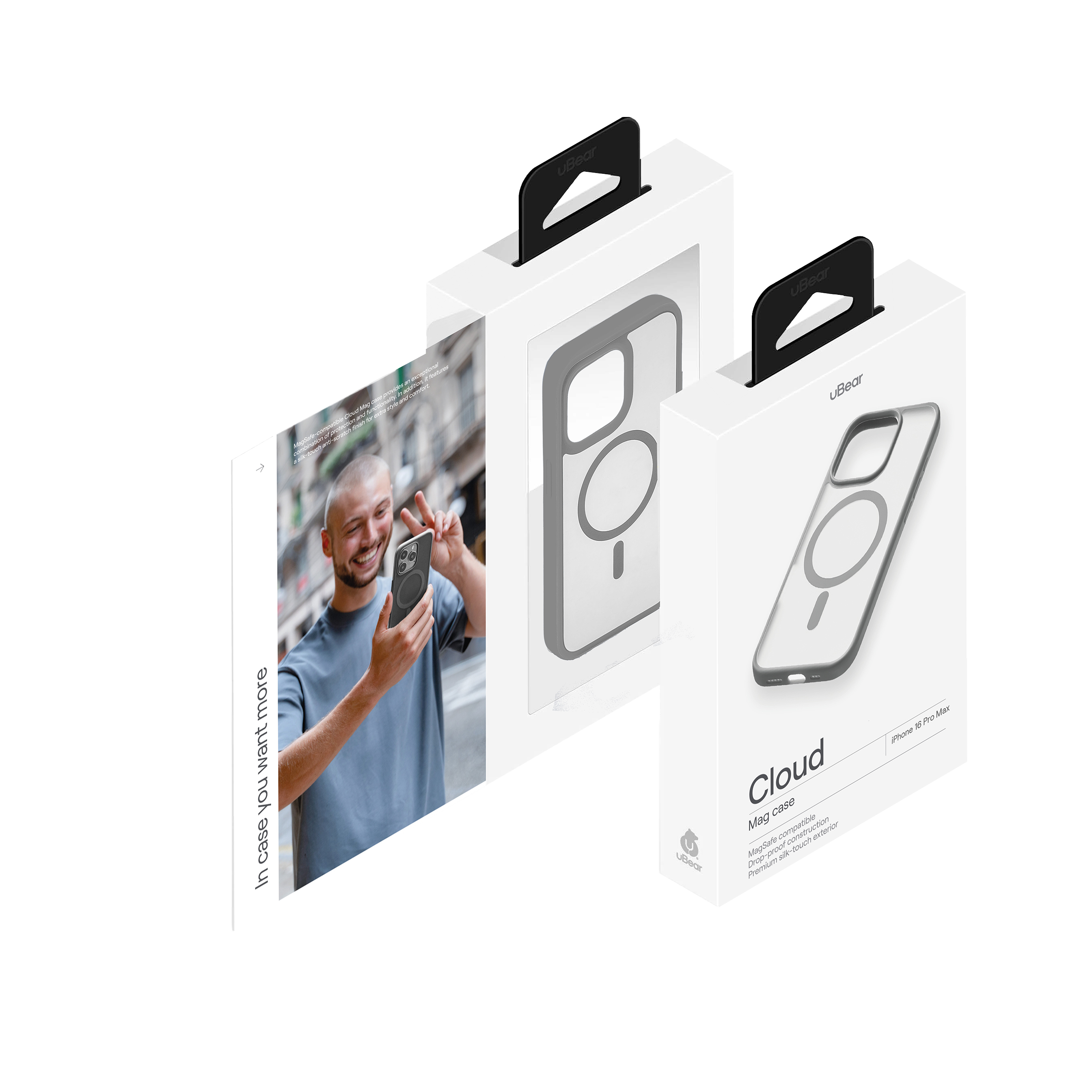 Чехол защитный uBear Cloud Mag Case для iPhone 16 Pro Max, серый