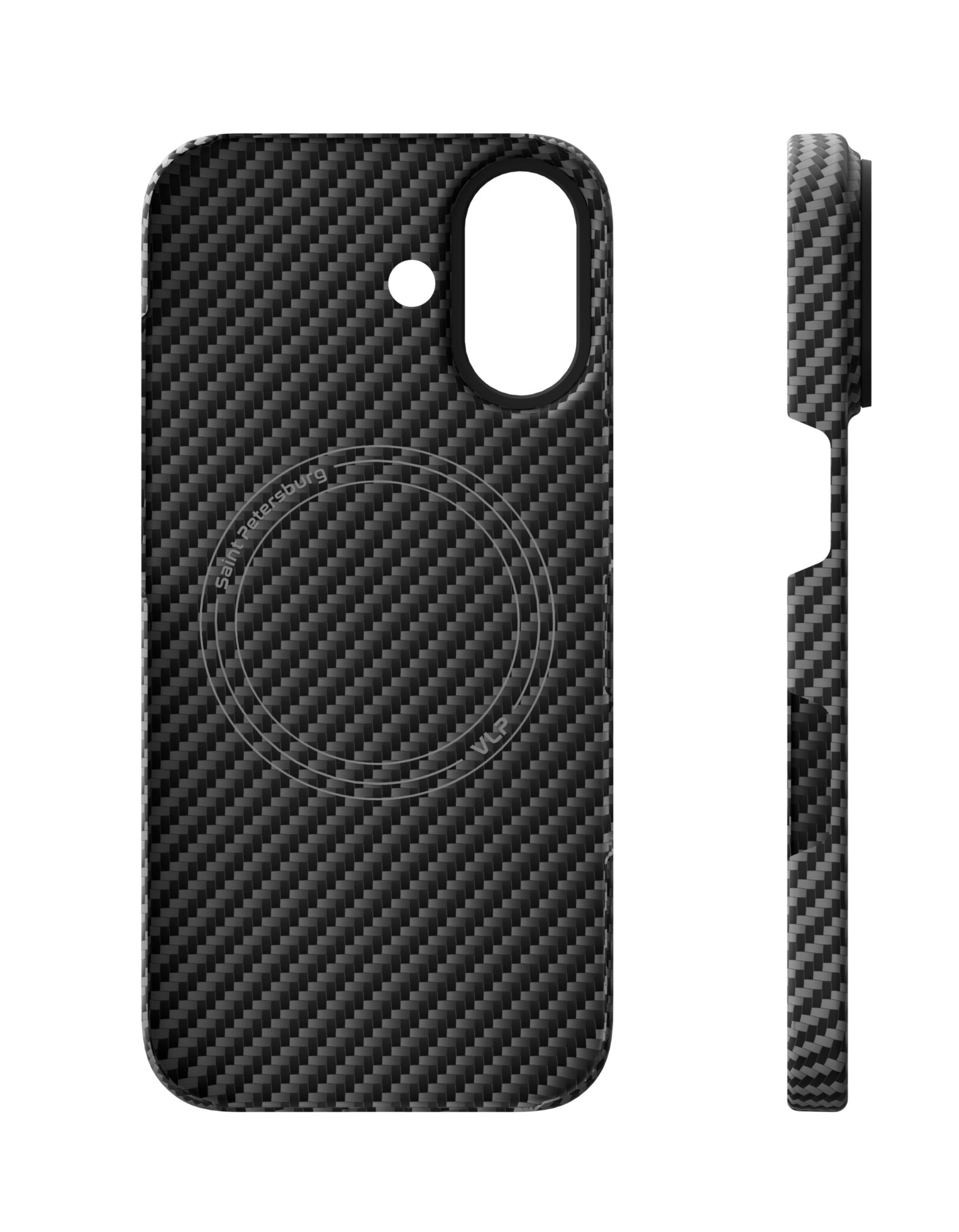 Фото Чехол защитный VLP Kevlar Case с MagSafe для iPhone 17, черный На фото изображено Чехол защитный VLP Kevlar Case с MagSafe для iPhone 17, черный