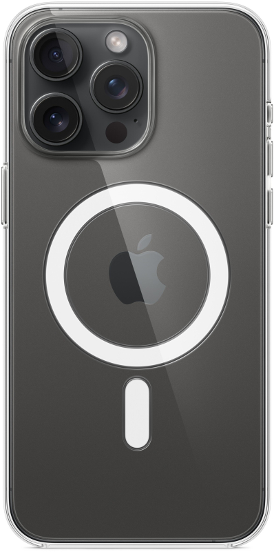 На фото изображено Чехол Apple MagSafe для iPhone 15 Pro Max, прозрачный